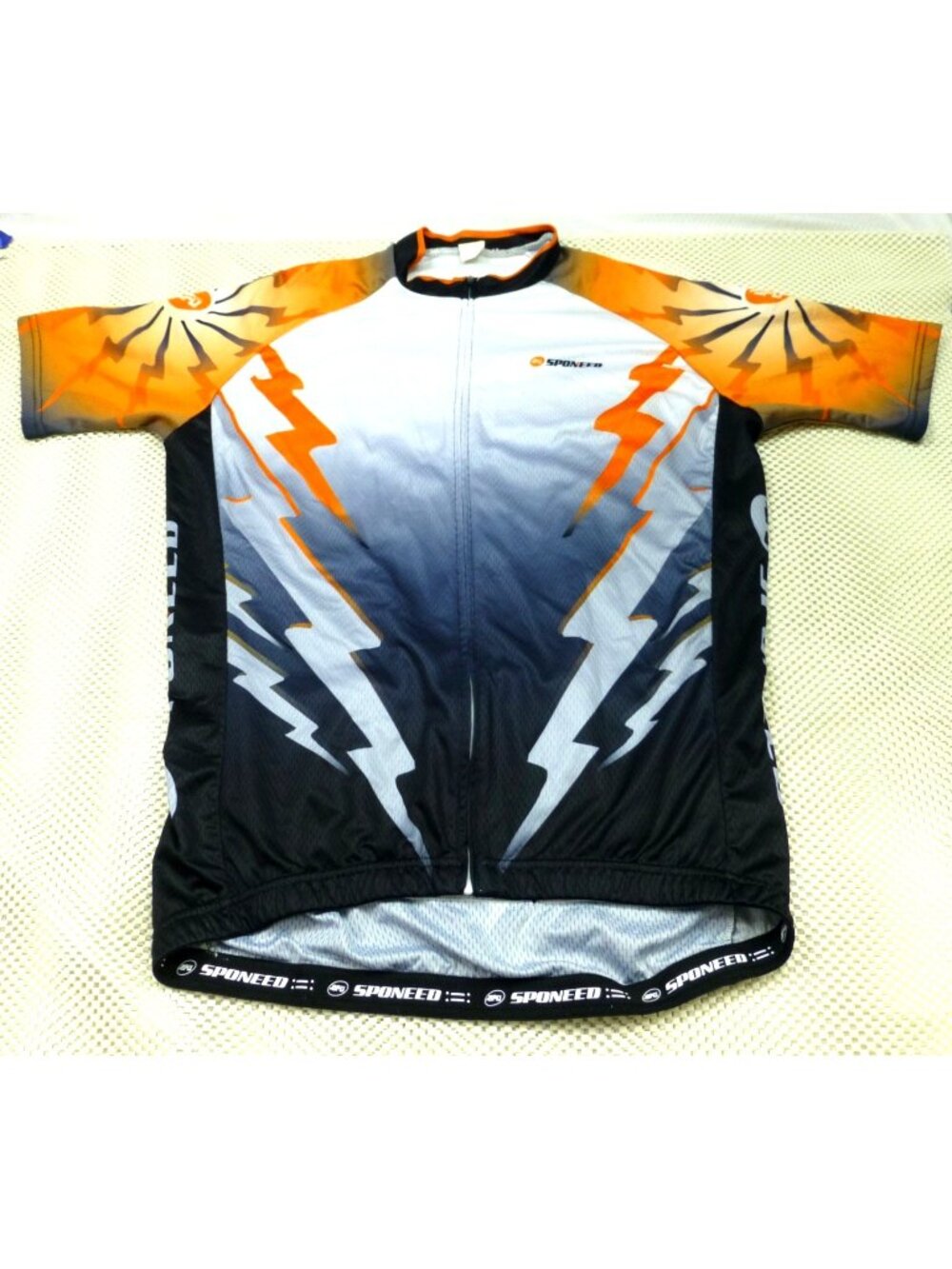 Sponeed Mens Cycling Jersey Lightning Graphic Short Sleeve Size L XL Polyester